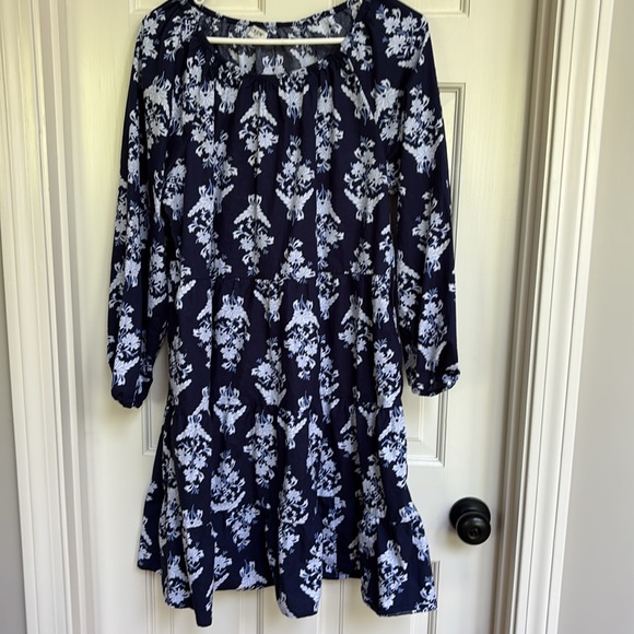 Floral cotton-blend poplin raglan tiered mini dress - Picture 2 of 5